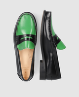 Penny Loafer - Black/Green
