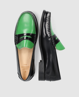 Penny Loafer - Black/Green