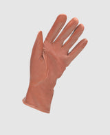 Gloves with snap fastener - Reddish brown