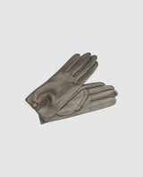 Gloves with snap fastener - Dark brown