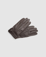 Deer Leather Gloves - Dark Brown