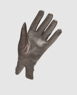 Men's gloves with quilting - Dark brown